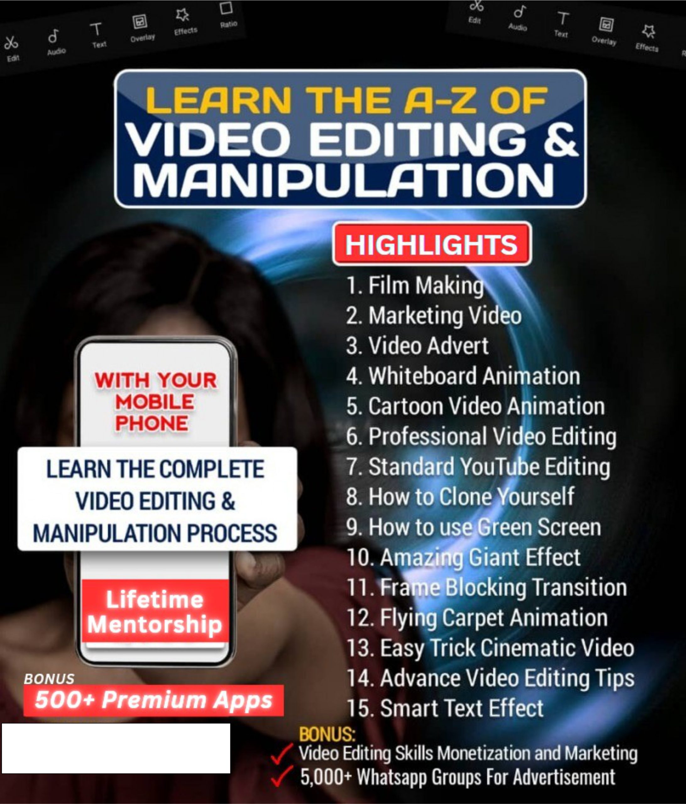 LEARN THE A-Z OF VIDEO EDITING AND MANIPULATION